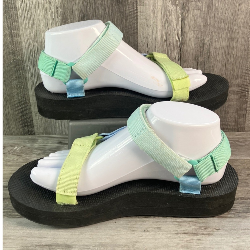 Teva Flatform Universal Pastel Multi Color Platform Sandals Womens 8 1090969 - Picture 2 of 7